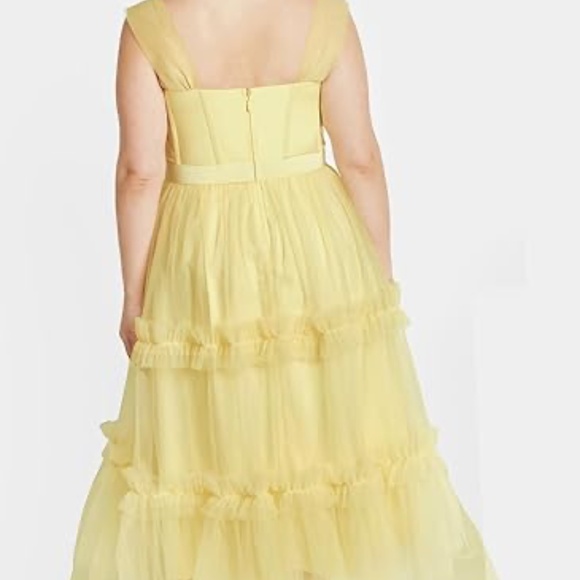 City Chic Women's Plus Size Cocktail Charming Dress Yellow - Picture 2 of 2